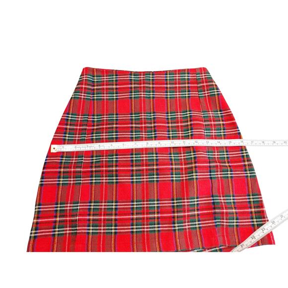 Brandy Melville High Waist Mini Skirt 90s Tartan Plaid Holiday Womens Waist 22/S - Picture 8 of 10